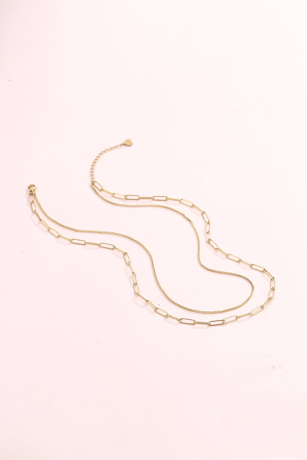 Chunky Chain Layered Necklace Gold