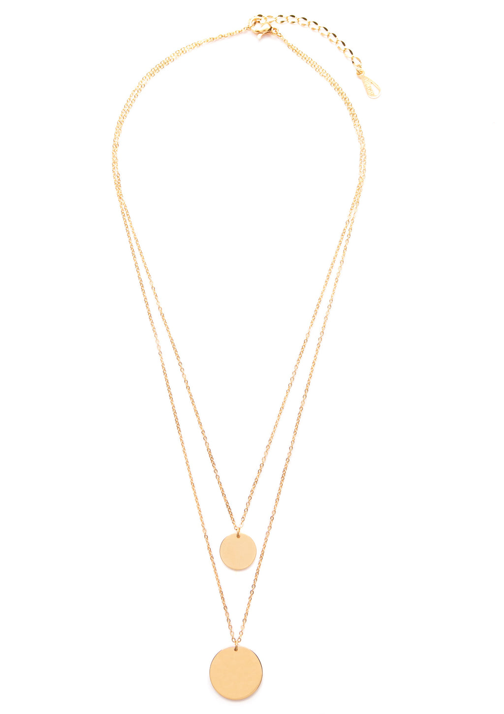 Circle Layered Necklace Gold