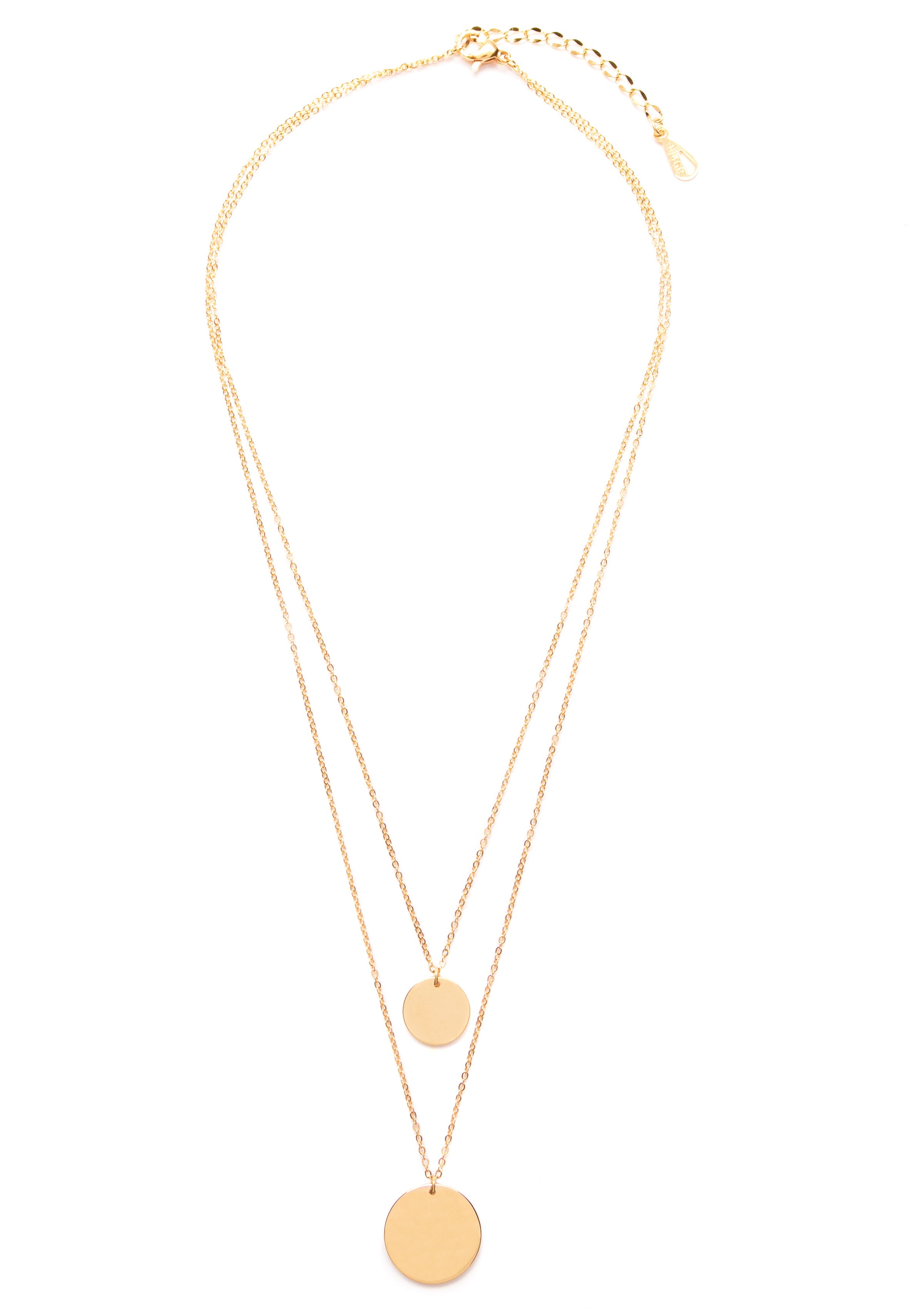 Circle Layered Necklace Gold