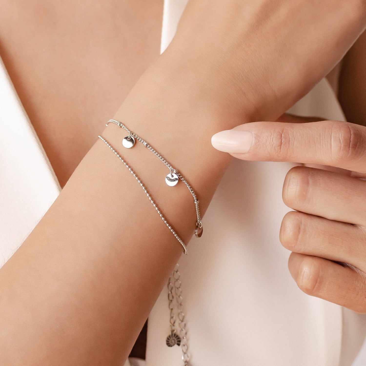 Coin and Bead Chain Bracelet Set