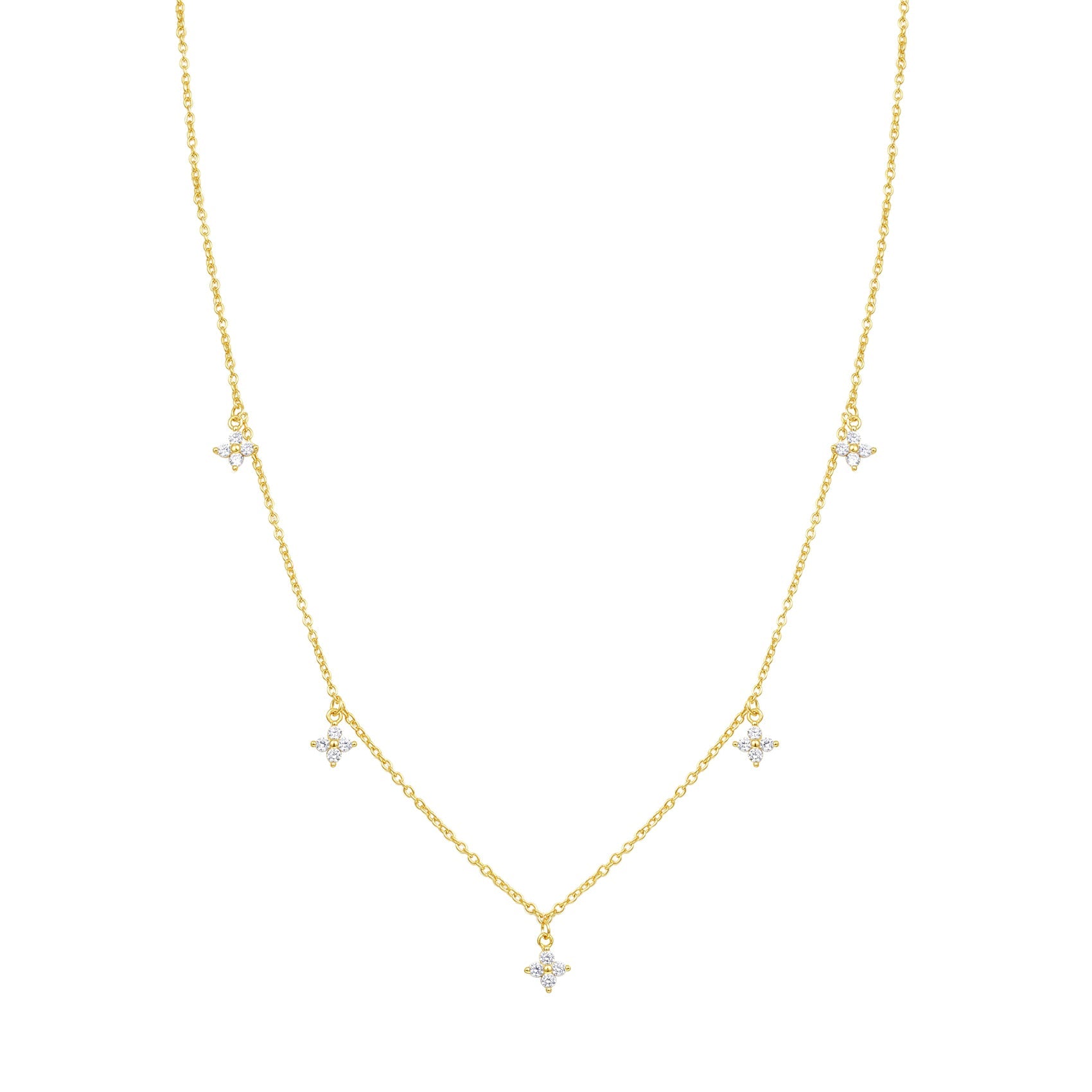 Floret Charm Necklace Sterling Silver