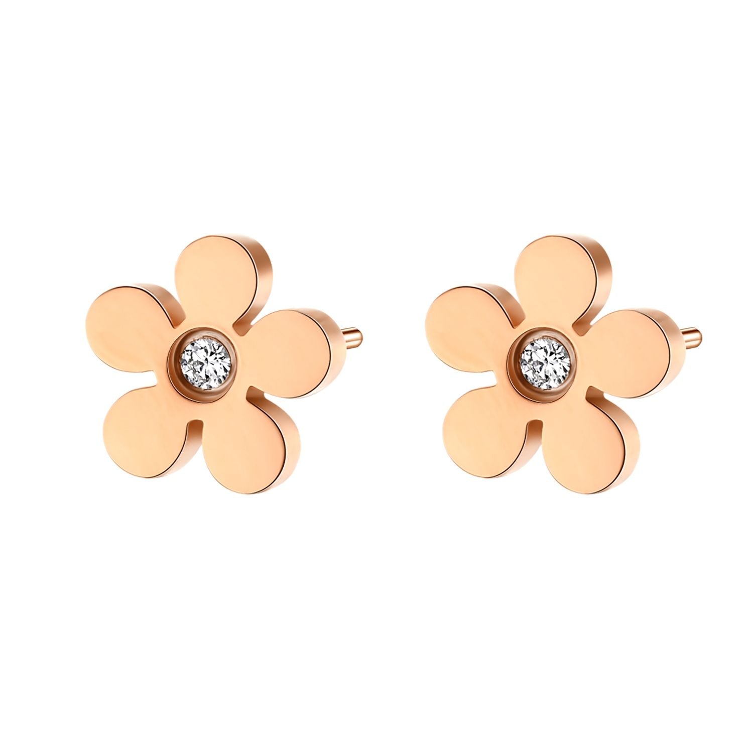 Forget-Me-Not Stud Earrings Rose Gold