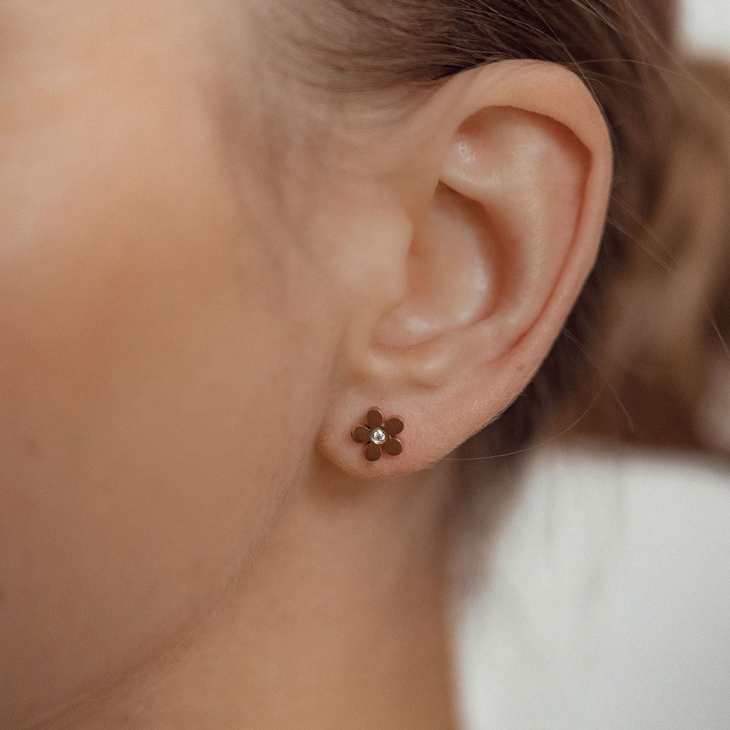 Forget-Me-Not Stud Earrings Rose Gold