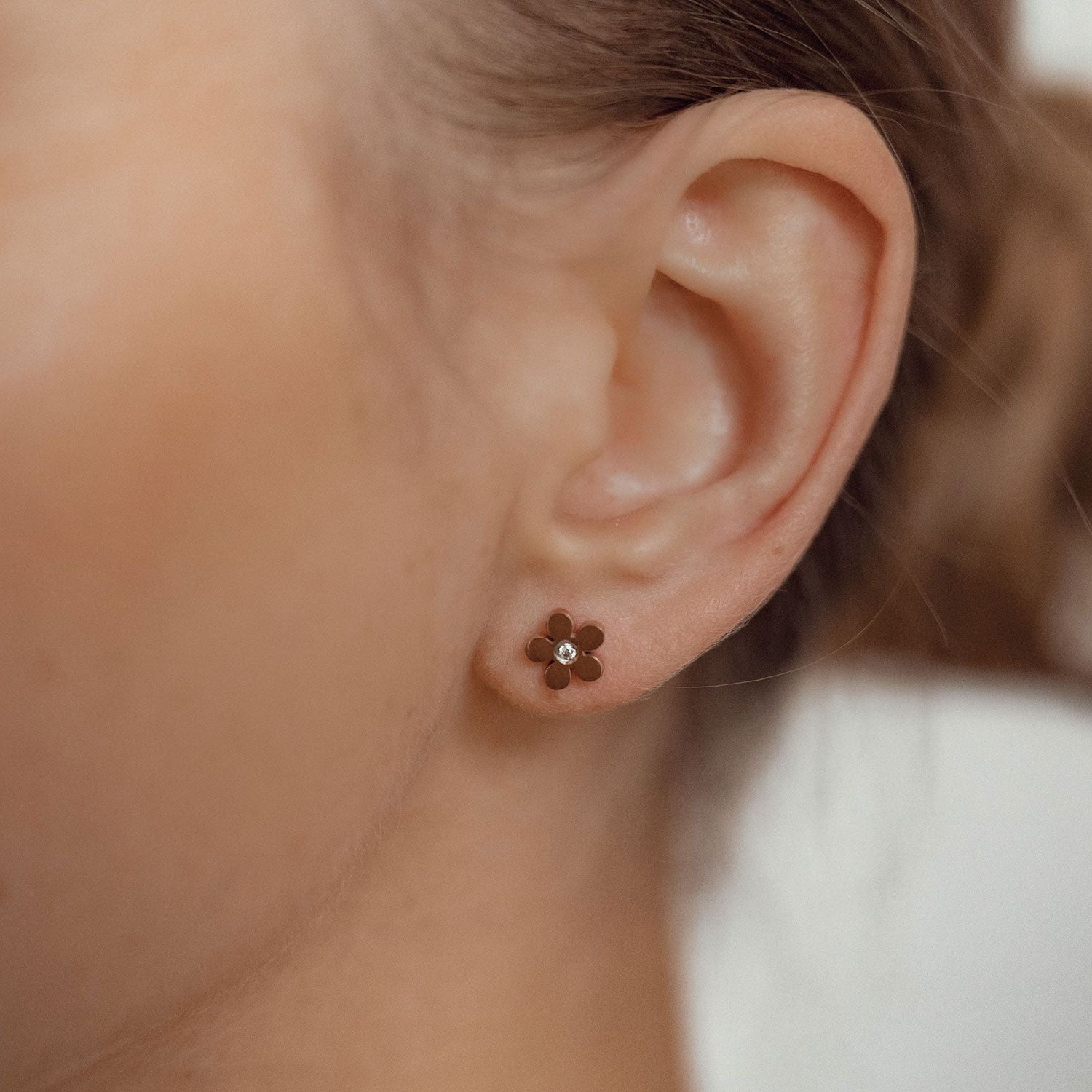 Forget-Me-Not Stud Earrings Rose Gold