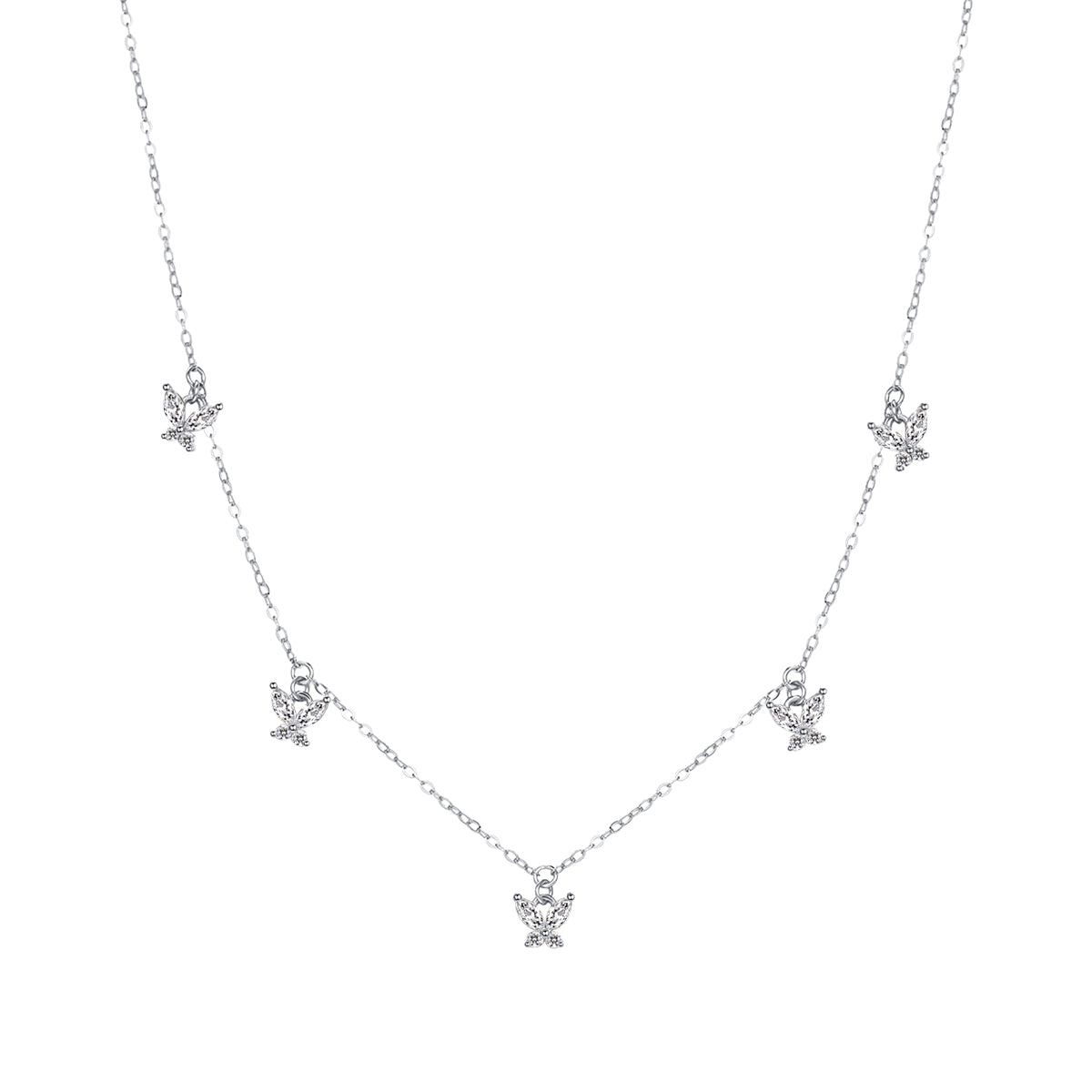 Butterfly Pendant Necklace Sterling Silver