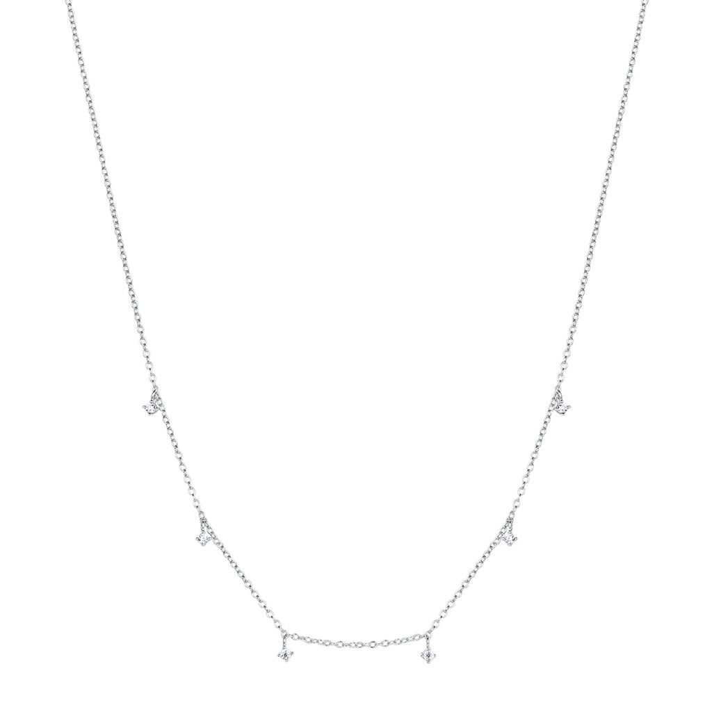 Gemstone Charm Necklace Sterling Silver