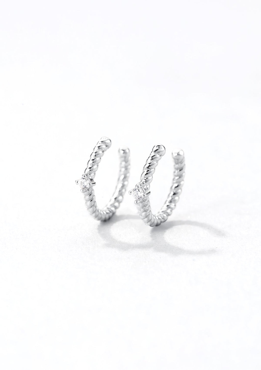 Gemstone Twist Ear Cuff Sterling Silver