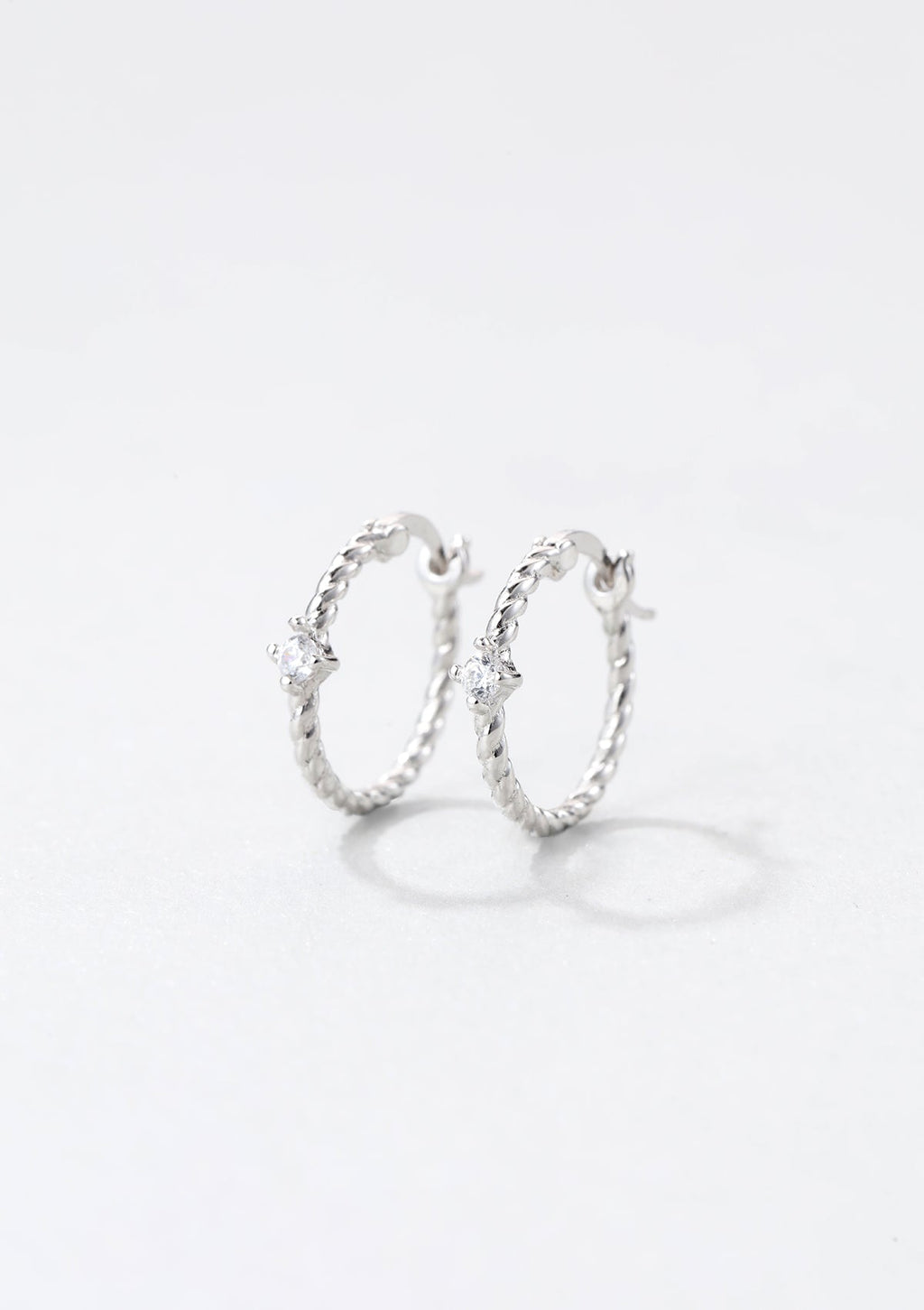 Gemstone Twist Huggie Earrings Sterling Silver