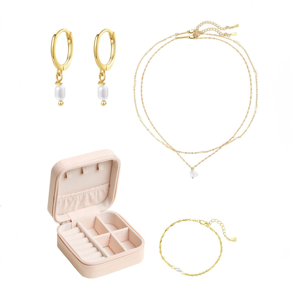 Pearl Sterling Silver Jewelry and Case Set