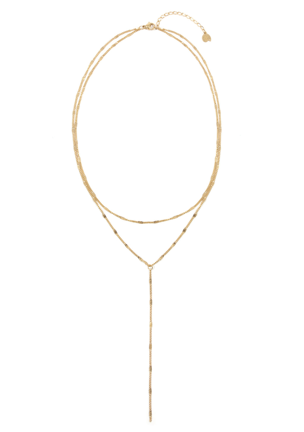 Layered Y Necklace Gold