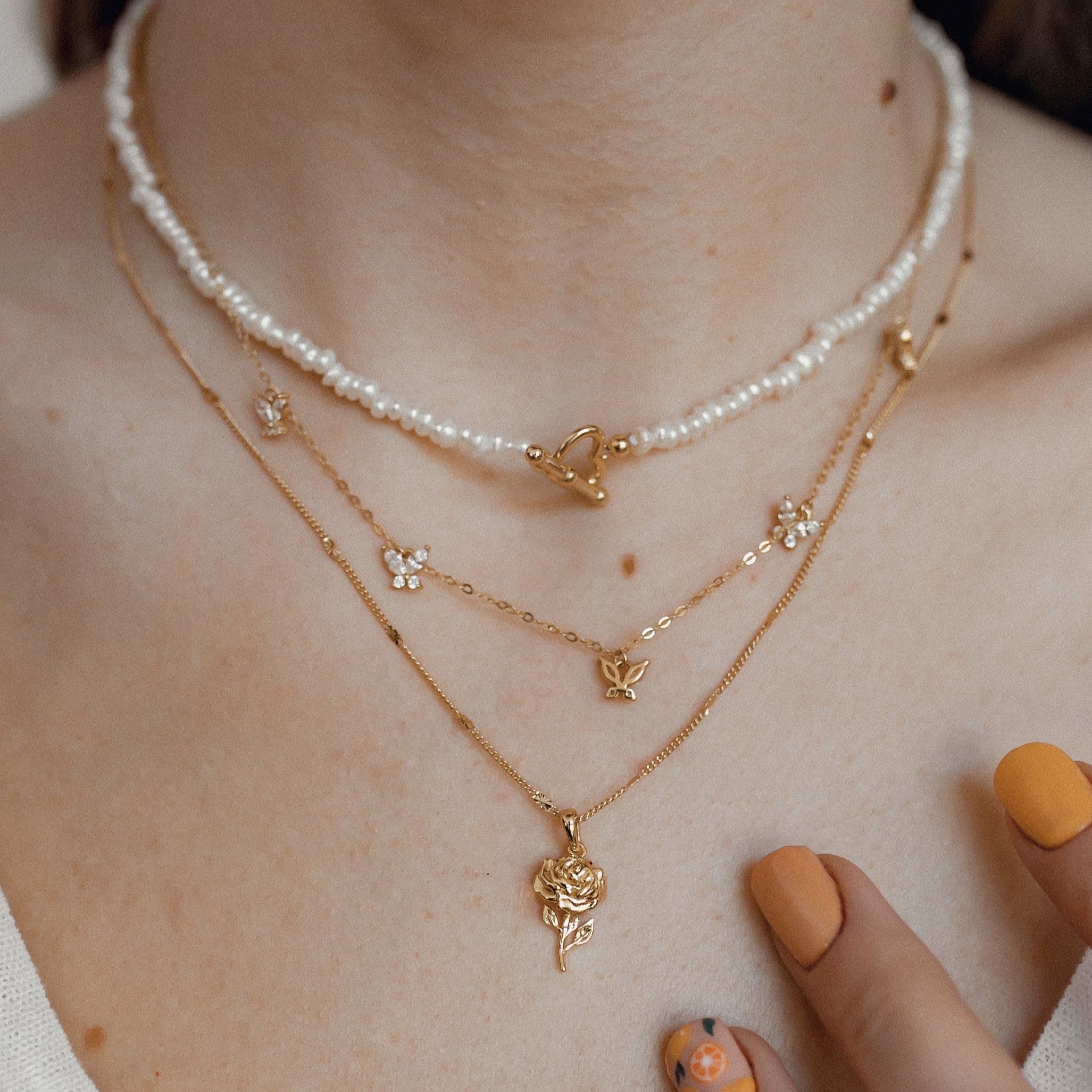 Rose Pendant Sterling Silver Gold