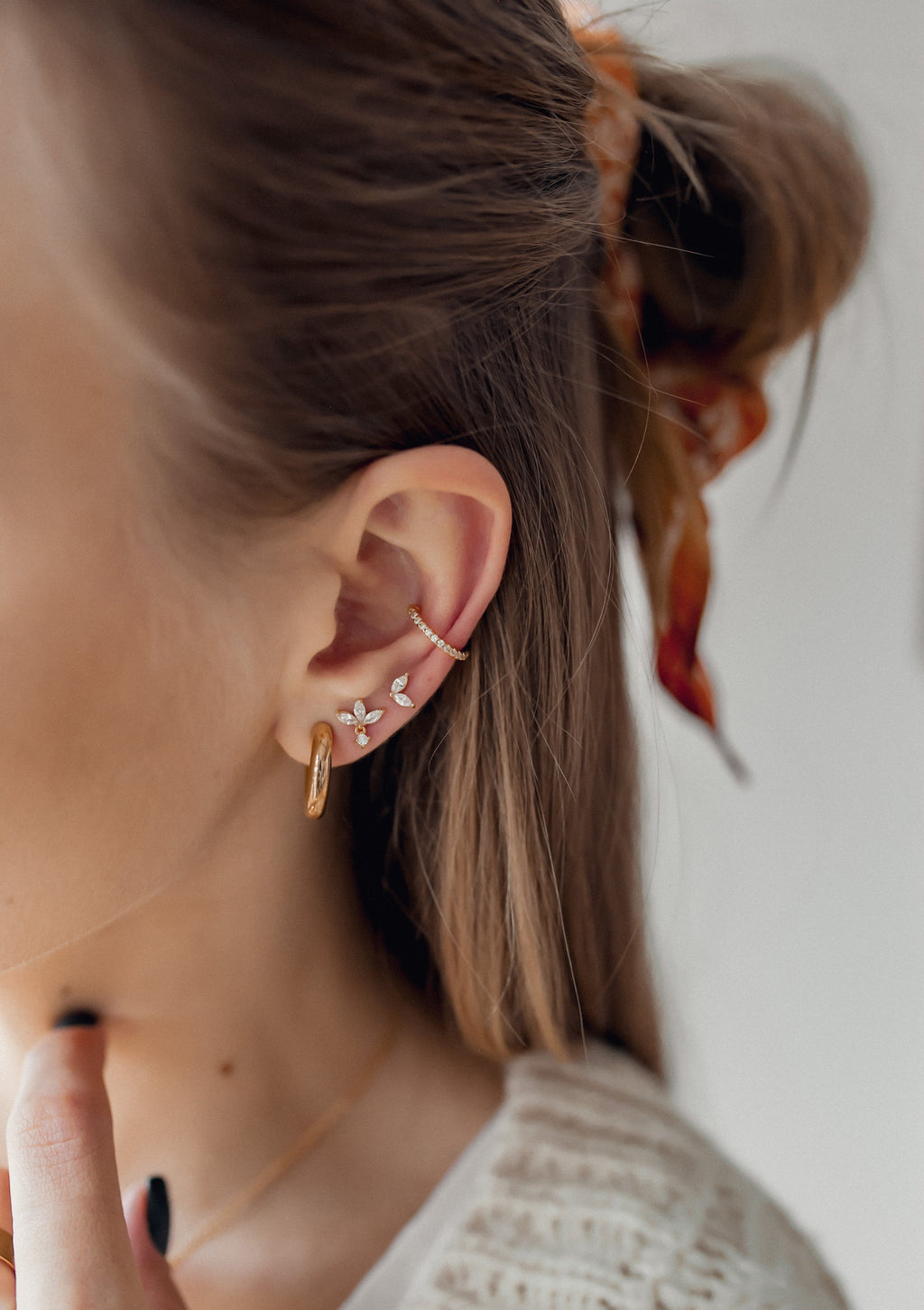 Small Round Hoop Earrings Gold