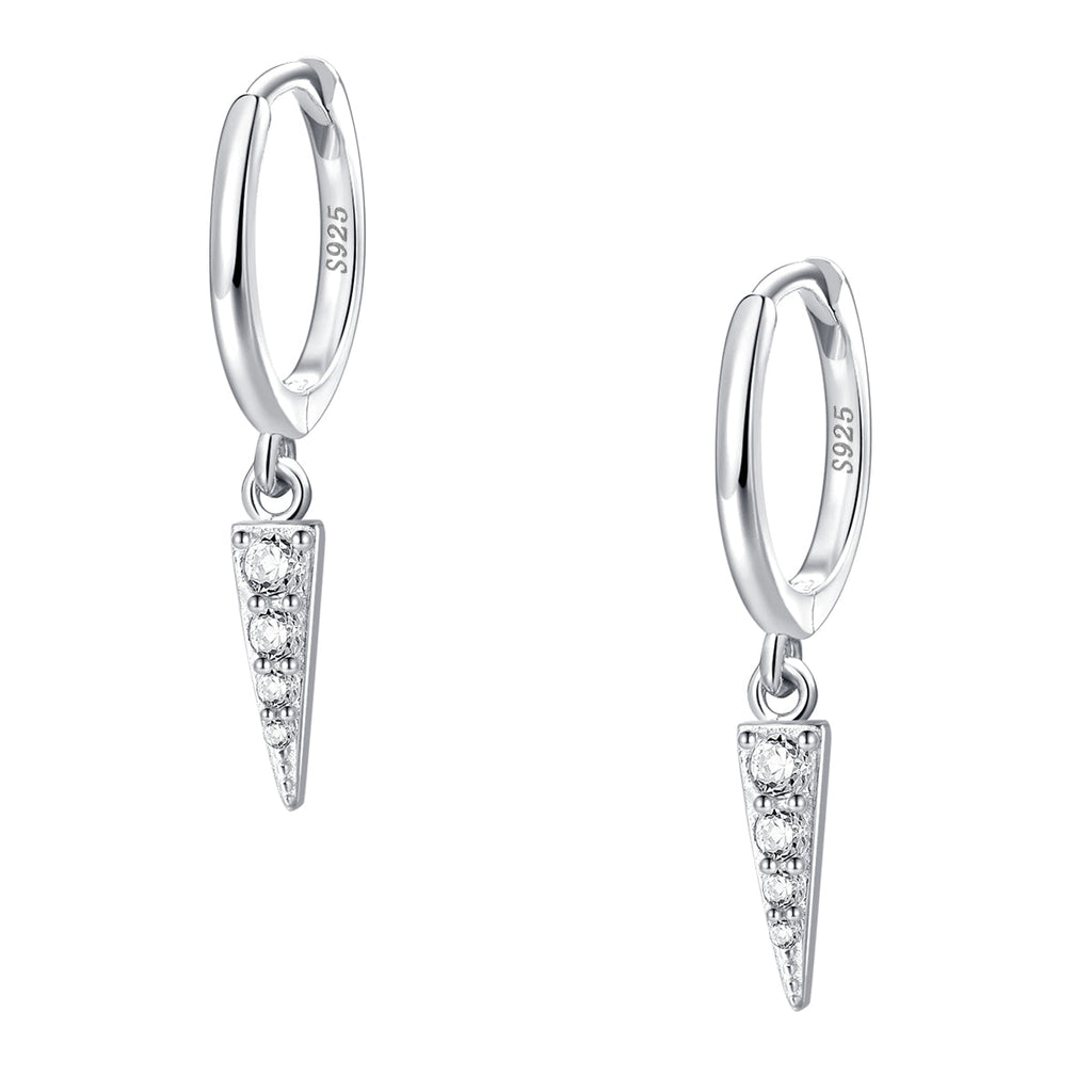 Spike Huggie Earrings Sterling Silver