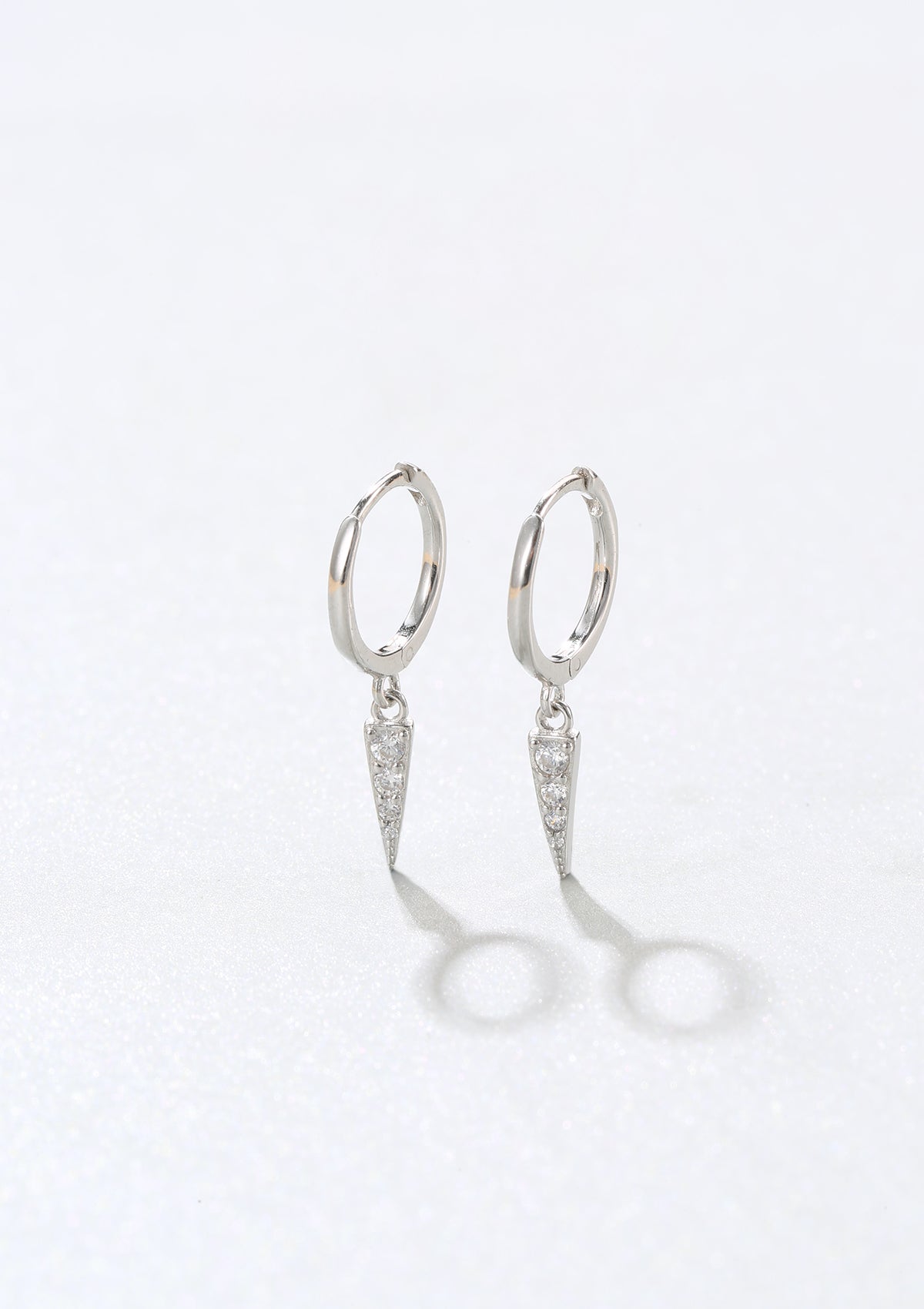 Spike Huggie Earrings Sterling Silver